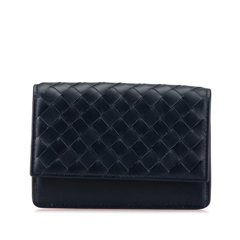 Bottega Veneta AB Bottega Veneta Black Nappa Leather Leather Nappa Intrecciato Card Holder Italy