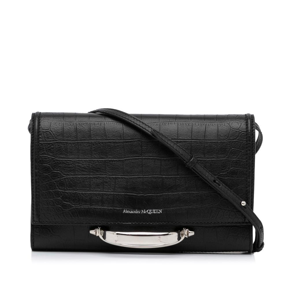 Alexander McQueen AB Alexander McQueen Black Calf Leather The Story Crossbody Italy