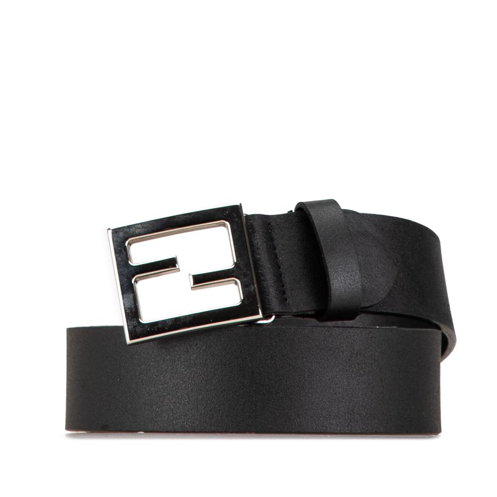 Fendi B Fendi Black Calf Leather Belt Italy