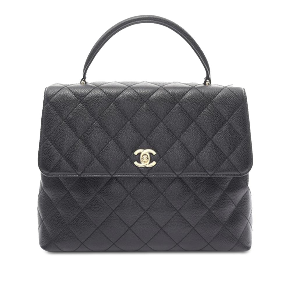 Chanel B Chanel Black Caviar Leather Leather Caviar Kelly Top Handle Italy