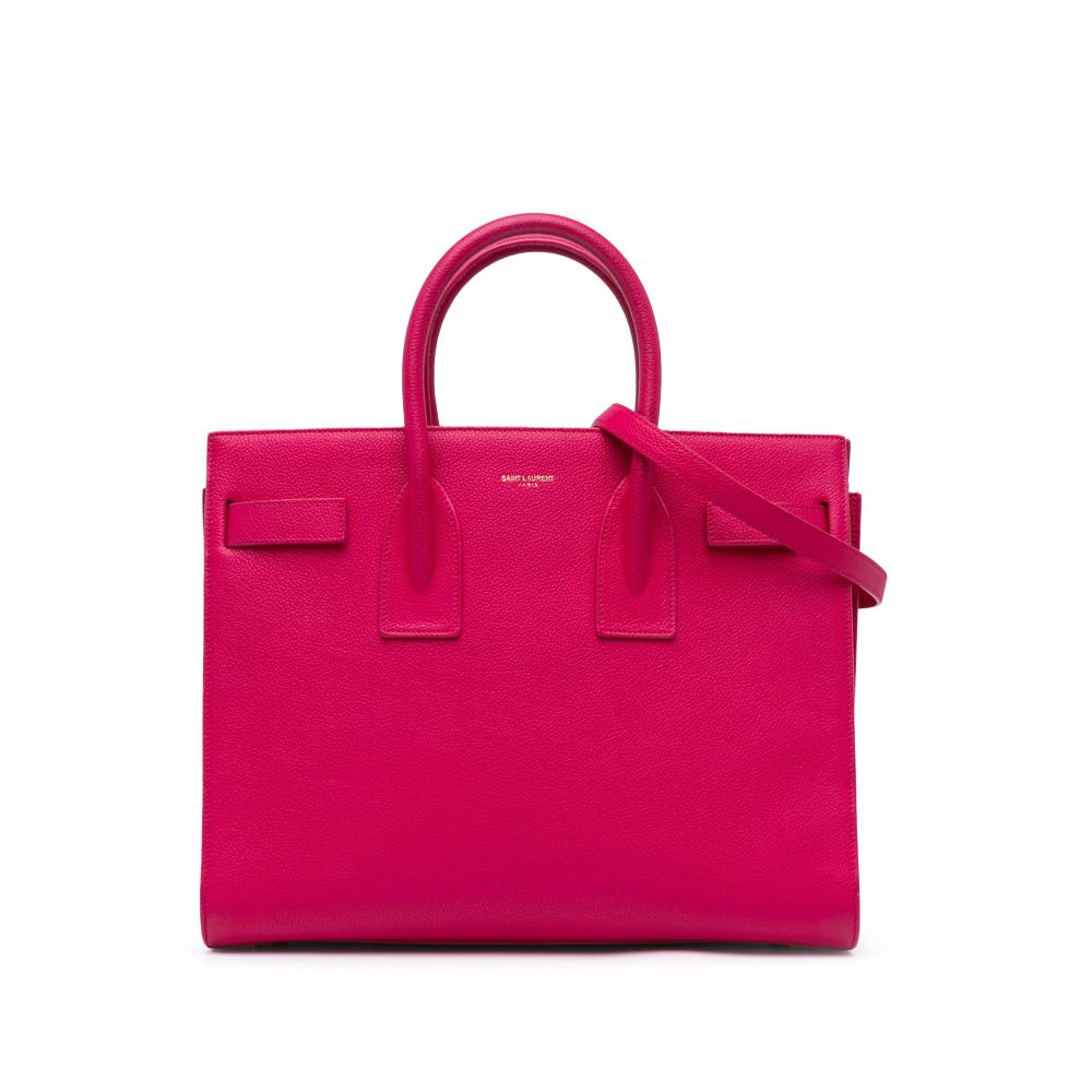 Saint Laurent B Saint Laurent Pink Hot Pink Calf Leather Small Sac De Jour Italy