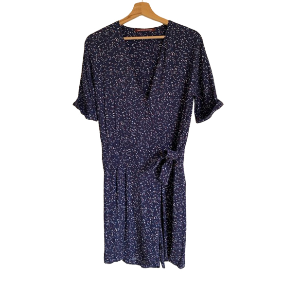 Comptoir Des Cotonniers Short navy blue jumpsuit with confetti