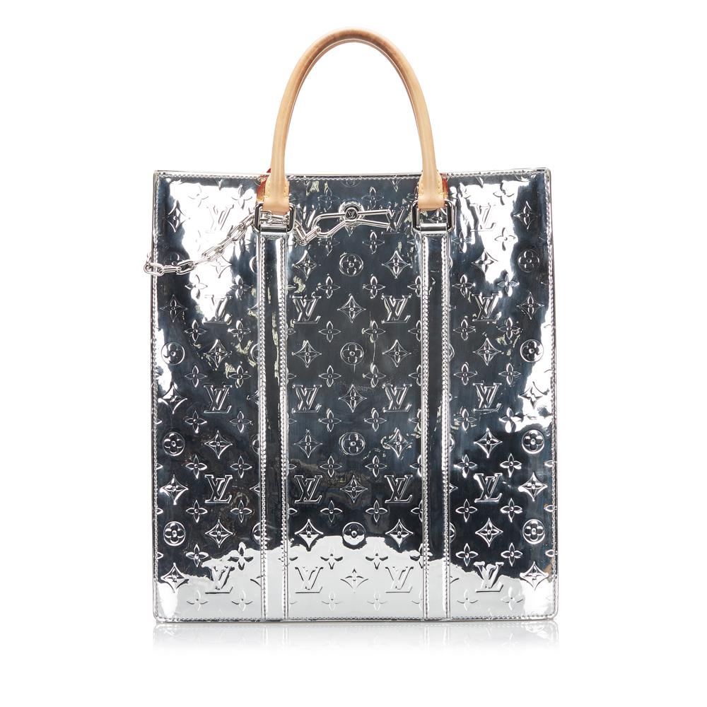 Louis Vuitton AB Louis Vuitton Silver Vernis Leather Leather Monogram Vernis Mirror Sac Plat Spain