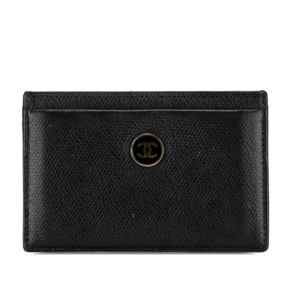 Chanel B Chanel Black Caviar Leather Leather CC Caviar Sevruga Card Holder France