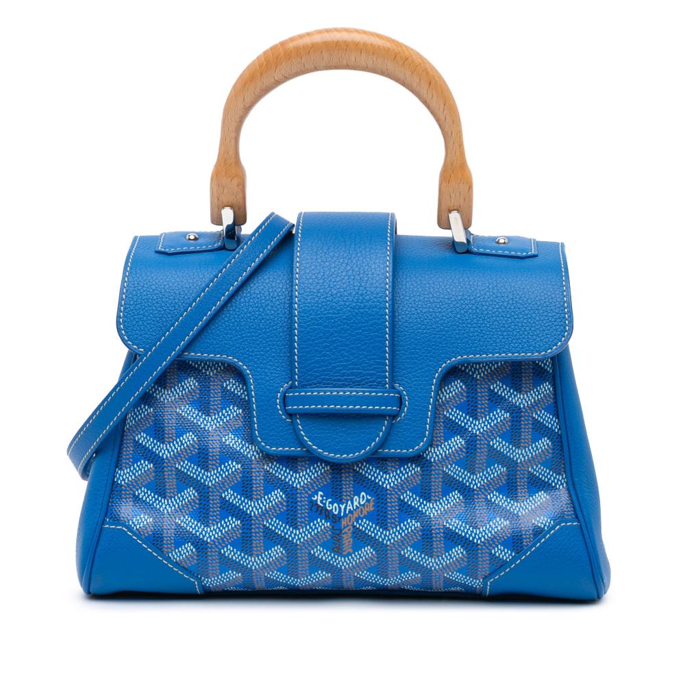 Goyard AB Goyard Blue Coated Canvas Fabric Mini Goyardine Saigon Souple France