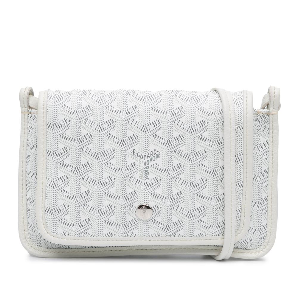 Goyard AB Goyard White Coated Canvas Fabric Goyardine Plumet Pocket Wallet France