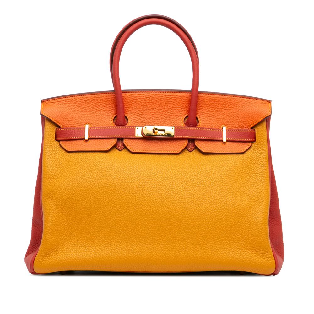 Hermès AB Hermès Yellow Calf Leather Clemence Arlequin Birkin Retourne 35 France