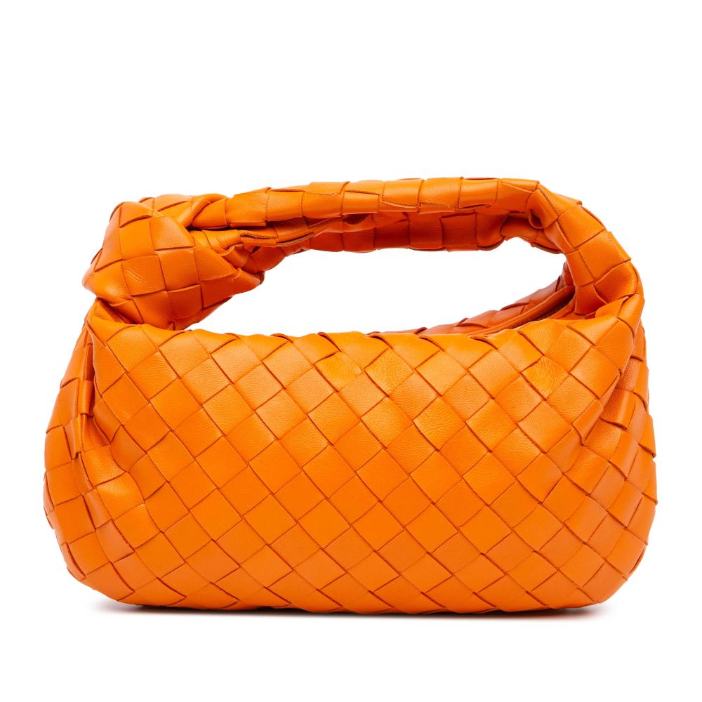 Bottega Veneta AB Bottega Veneta Orange Nappa Leather Leather Mini Nappa Intrecciato Jodie Italy