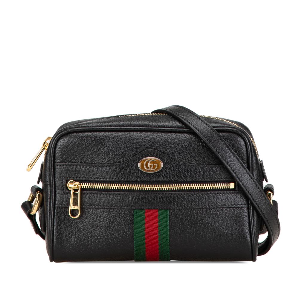 Gucci AB Gucci Black Calf Leather Mini Ophidia Crossbody Italy