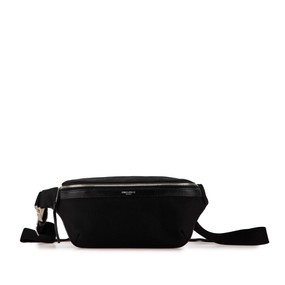 Saint Laurent B Saint Laurent Black Canvas Fabric Classic Belt Bag Italy