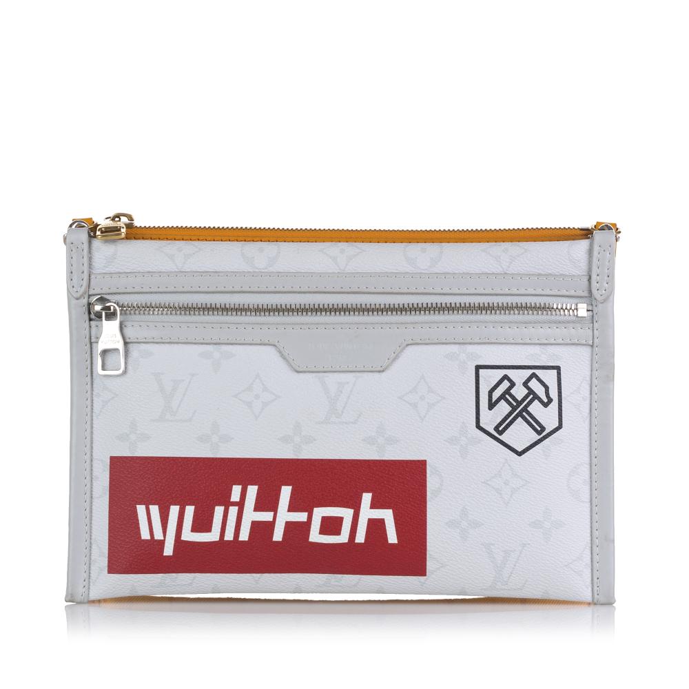 Louis Vuitton AB Louis Vuitton Gray Monogram Canvas Canvas Monogram Antartica Double Flat Messenger Spain