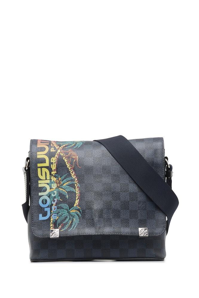 Louis Vuitton B Louis Vuitton Black Damier Canvas Canvas Damier Cobalt Jungle District Messenger PM Spain