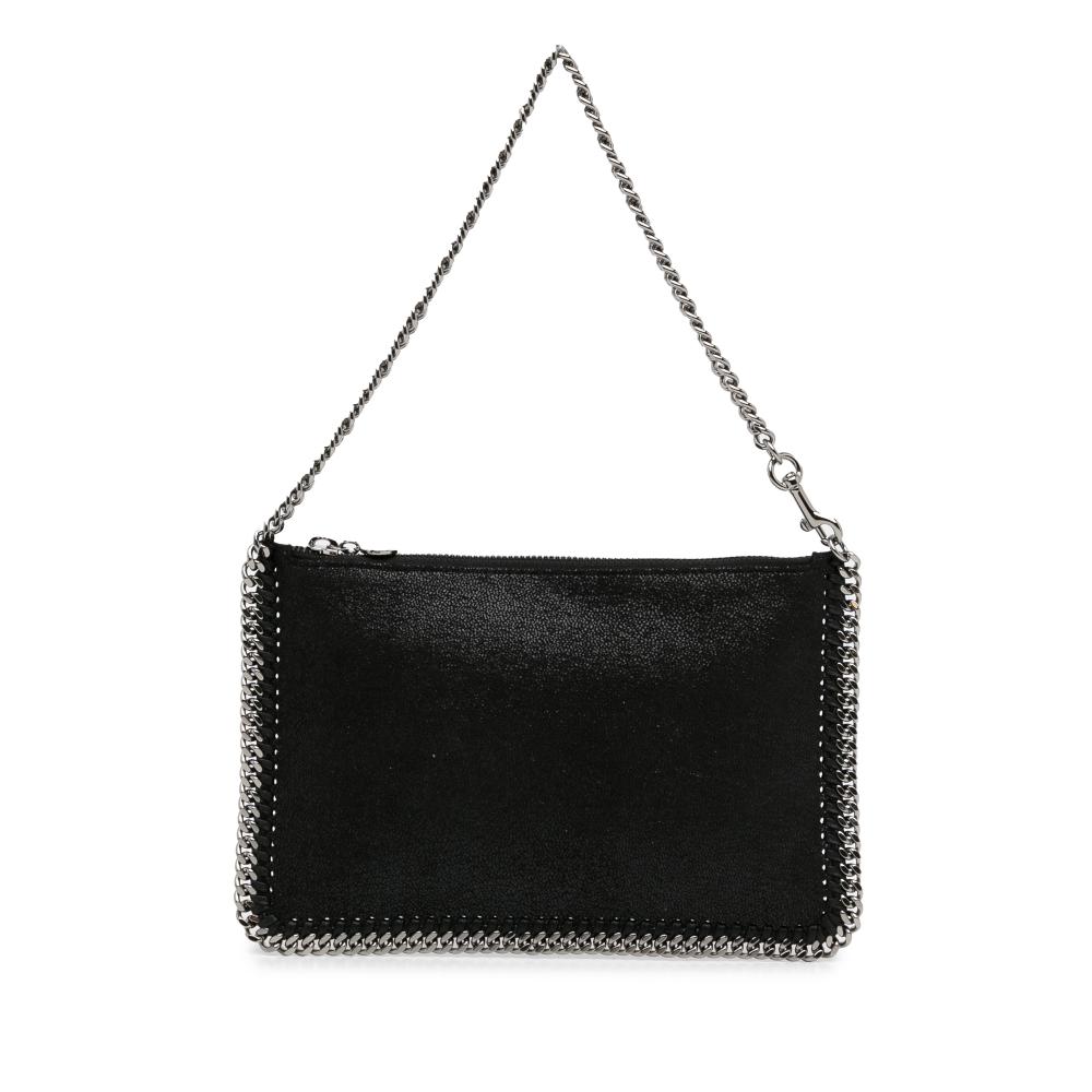 Stella McCartney AB Stella McCartney Black Chemical Fiber Fabric Falabella Shaggy Deer Shoulder Bag Italy