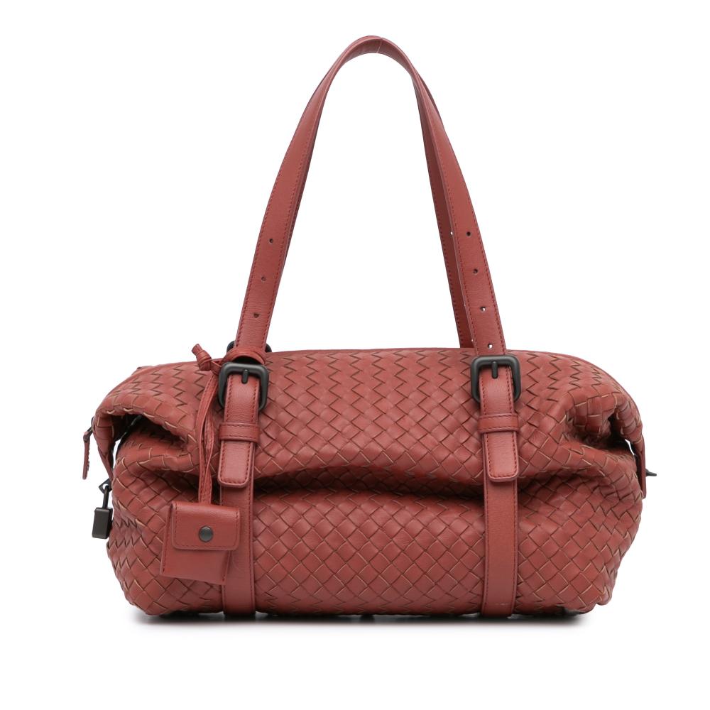 Bottega Veneta B Bottega Veneta Red Indian Red Nappa Leather Leather Nappa Intrecciato Montaigne Italy