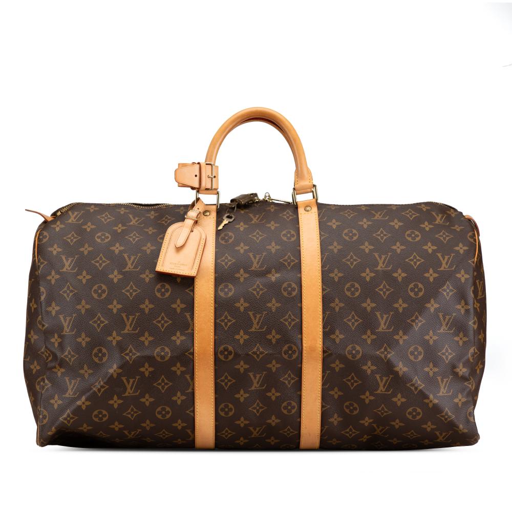 Louis Vuitton B Louis Vuitton Brown Monogram Canvas Canvas Monogram Keepall 55 France