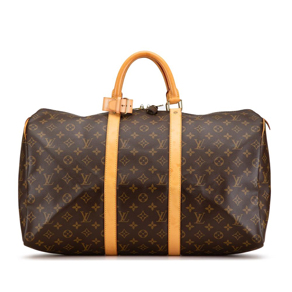 Louis Vuitton B Louis Vuitton Brown Monogram Canvas Canvas Monogram Keepall 50 France