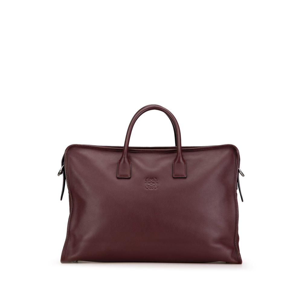 Loewe B LOEWE Red Bordeaux Calf Leather Amazona Business Bag Spain