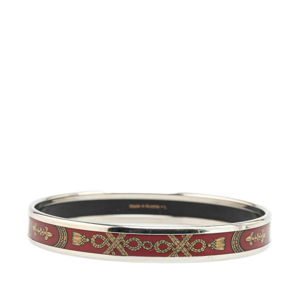 Hermès B Hermès Red Dark Red Enamel Other Narrow Grand Apparat Bangle 62 Austria