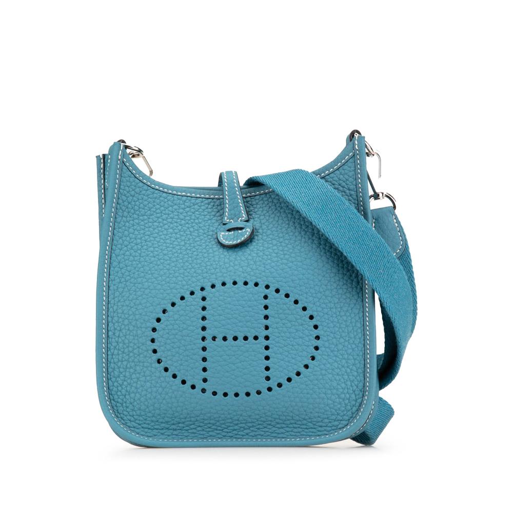 Hermès AB Hermès Blue Turquoise Calf Leather Clemence Evelyne III TPM France