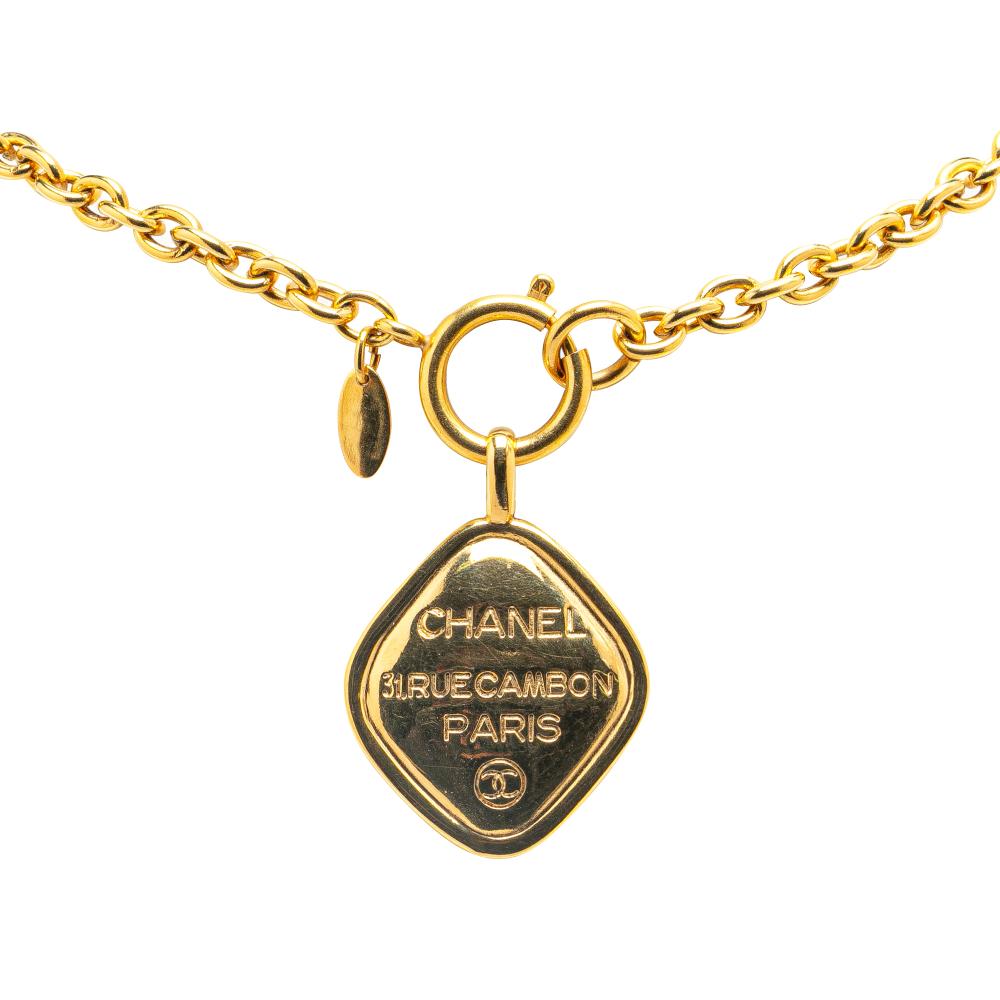 Chanel B Chanel Gold Gold Plated Metal 31 Rue Cambon Pendant Necklace France