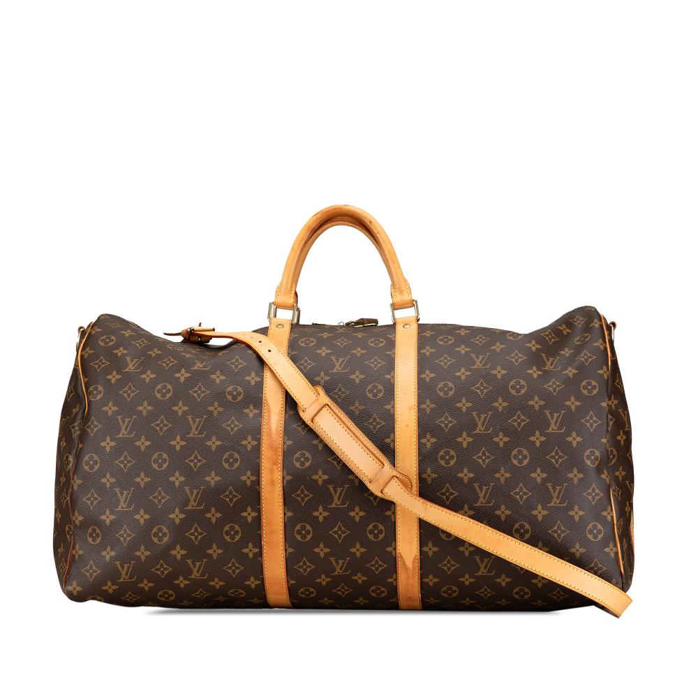 Louis Vuitton B Louis Vuitton Brown Monogram Canvas Canvas Monogram Keepall Bandouliere 60 France