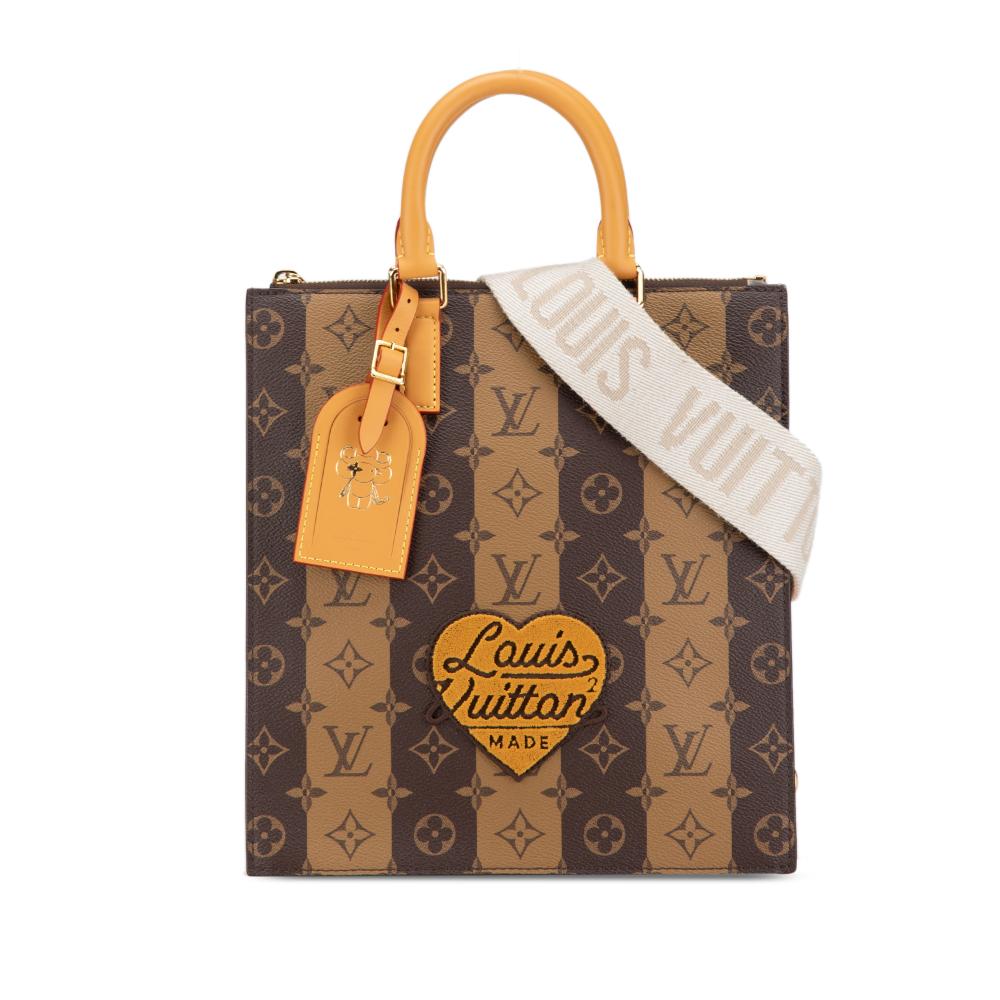 Louis Vuitton AB Louis Vuitton Brown Monogram Canvas Canvas Nigo Monogram Sac Plat Cross Italy