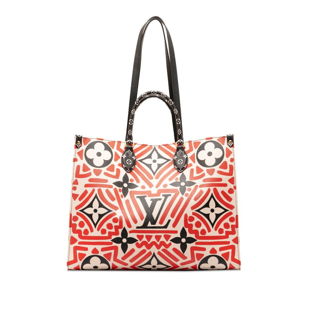 Louis Vuitton AB Louis Vuitton Red with White Monogram Canvas Canvas Monogram Giant Crafty Onthego GM Italy