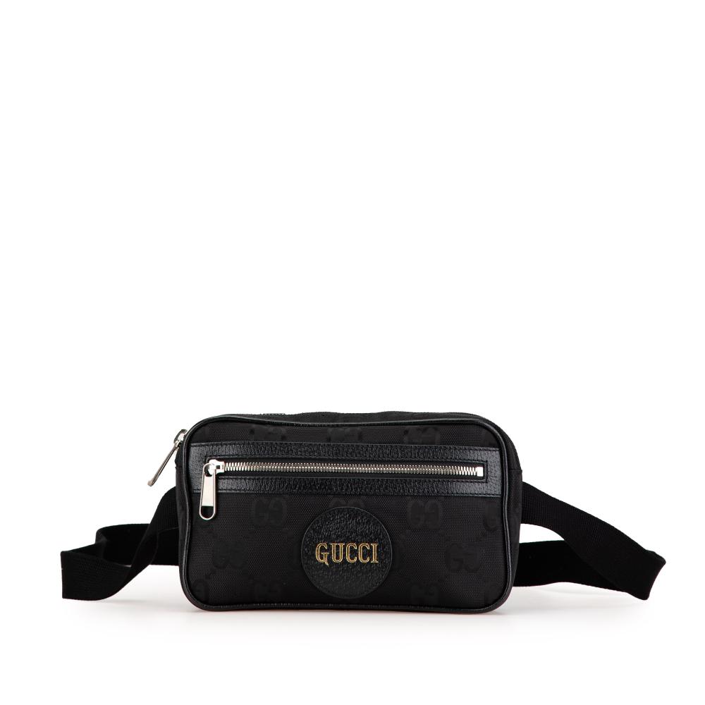 Gucci AB Gucci Black Nylon Fabric GG Off The Grid Belt Bag Italy