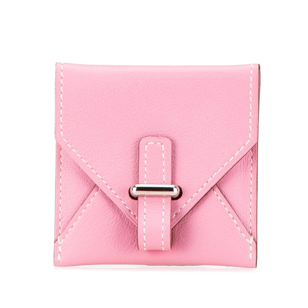 Hermès AB Hermès Pink Calf Leather Chevre Mysore Coin Pouch France