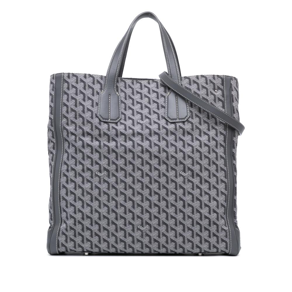 Goyard B Goyard Gray Coated Canvas Fabric Goyardine Voltaire France