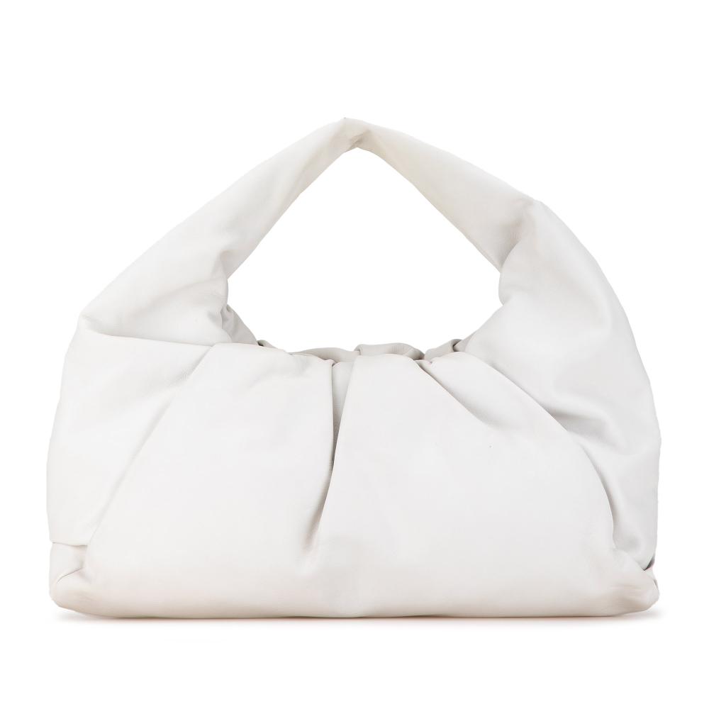 Bottega Veneta B Bottega Veneta White Lambskin Leather Leather Lambskin The Shoulder Pouch Italy