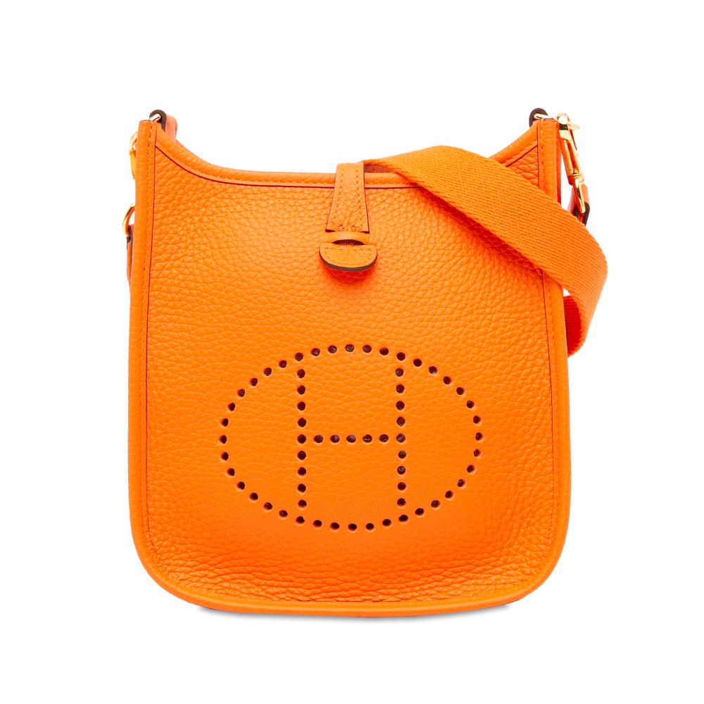 Hermès AB Hermès Orange Calf Leather Clemence Evelyne TPM 16 France