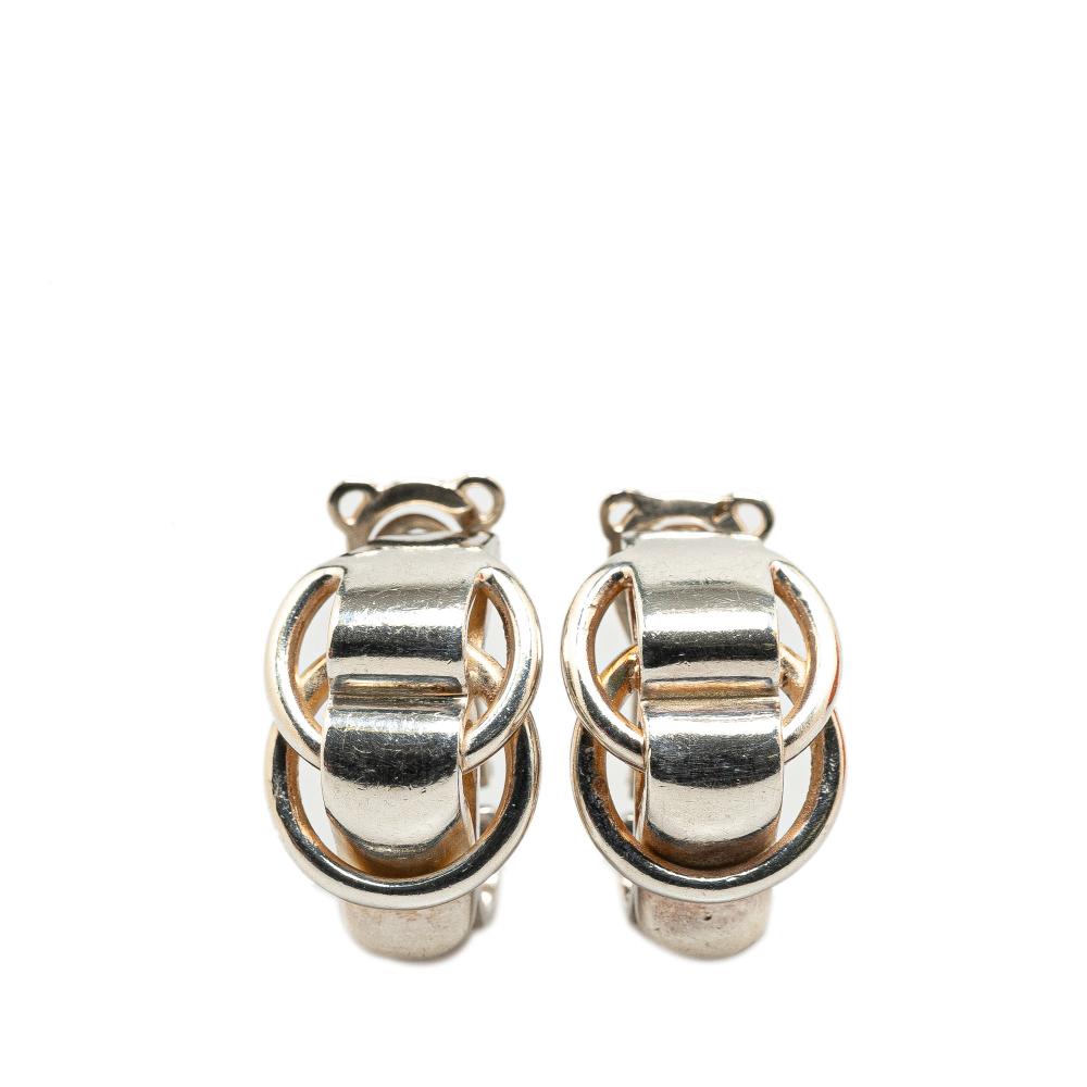 Hermès B Hermès Silver SV925 / Sterling Silver Metal Sterling Silver Deux Anneau Clip On Earrings France