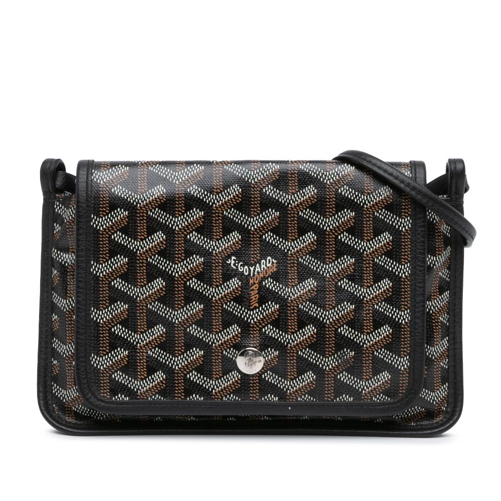 Goyard AB Goyard Black Coated Canvas Fabric Goyardine Plumet Pocket Wallet France