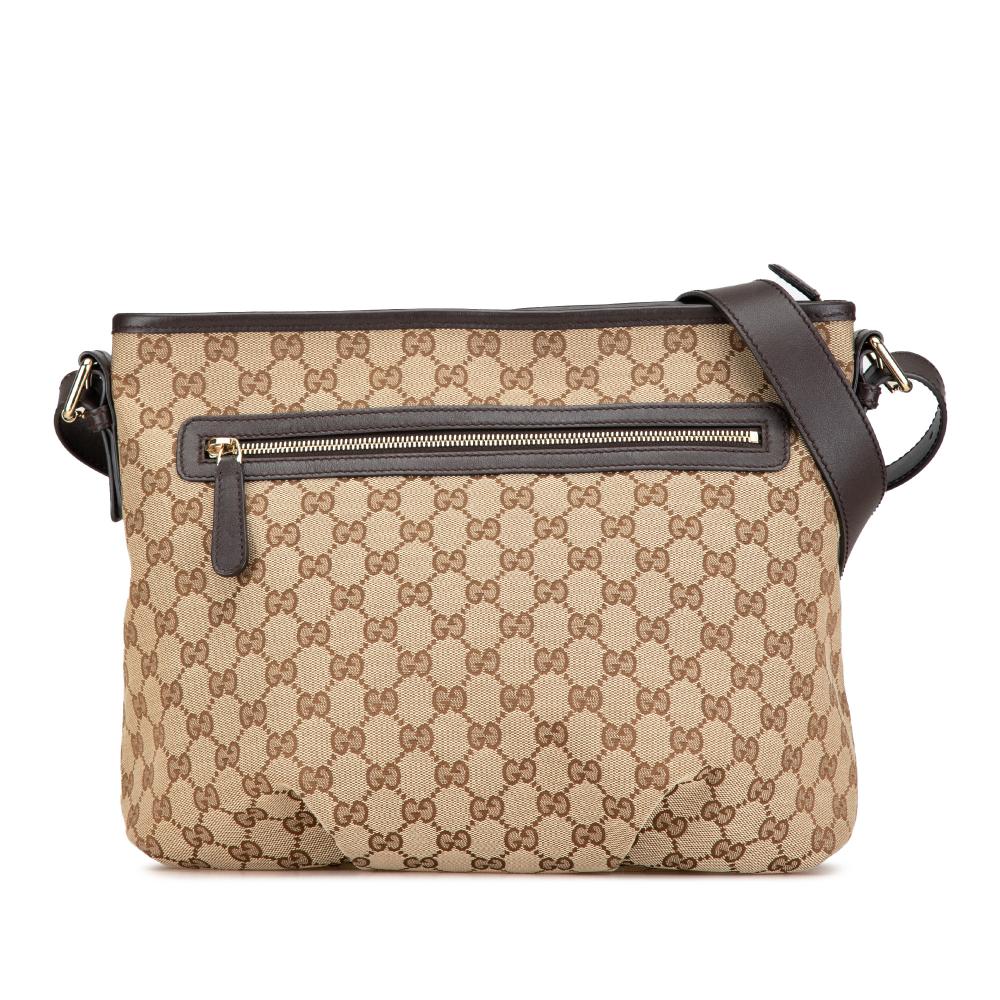 Gucci AB Gucci Brown Canvas Fabric GG Crossbody Italy