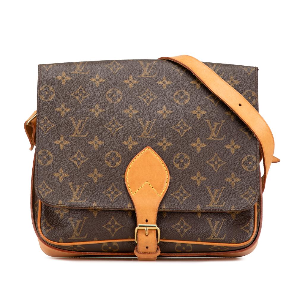 Louis Vuitton B Louis Vuitton Brown Monogram Canvas Canvas Monogram Cartouchiere GM France