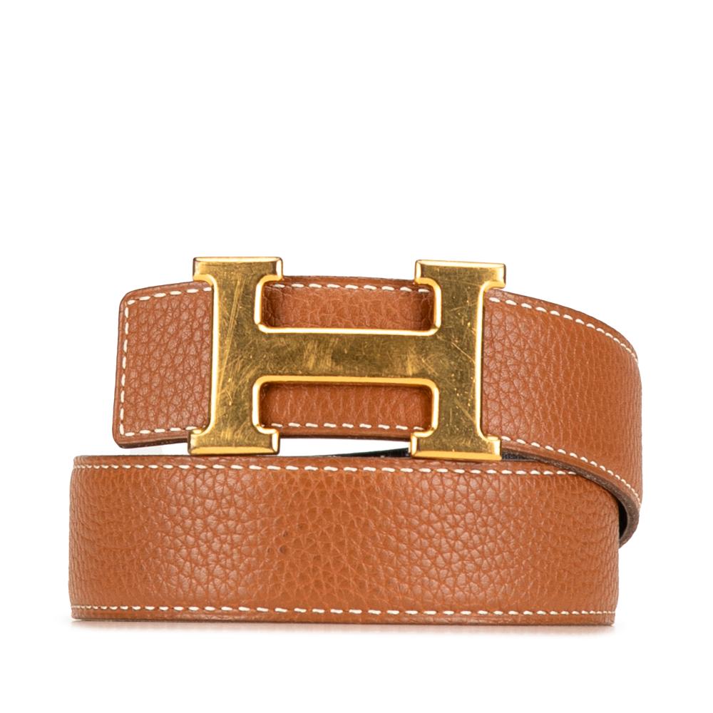 Hermès AB Hermès Brown Calf Leather Constance H Reversible Belt France