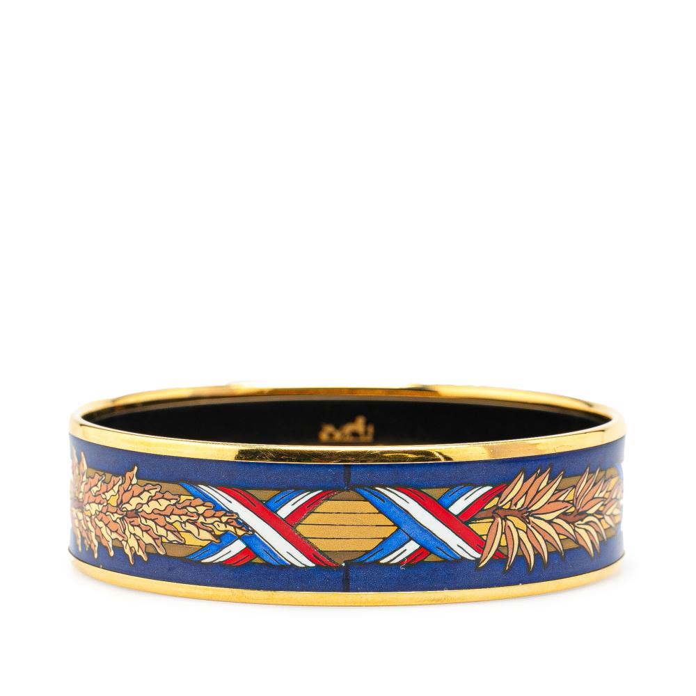 Hermès AB Hermès Blue Enamel Other Wide Liberte Egalite Fraternite Bangle 62 Australia