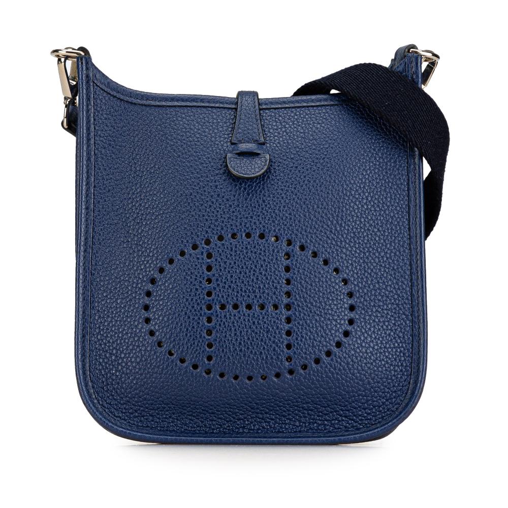 Hermès AB Hermès Blue Navy Calf Leather Clemence Evelyne TPM France