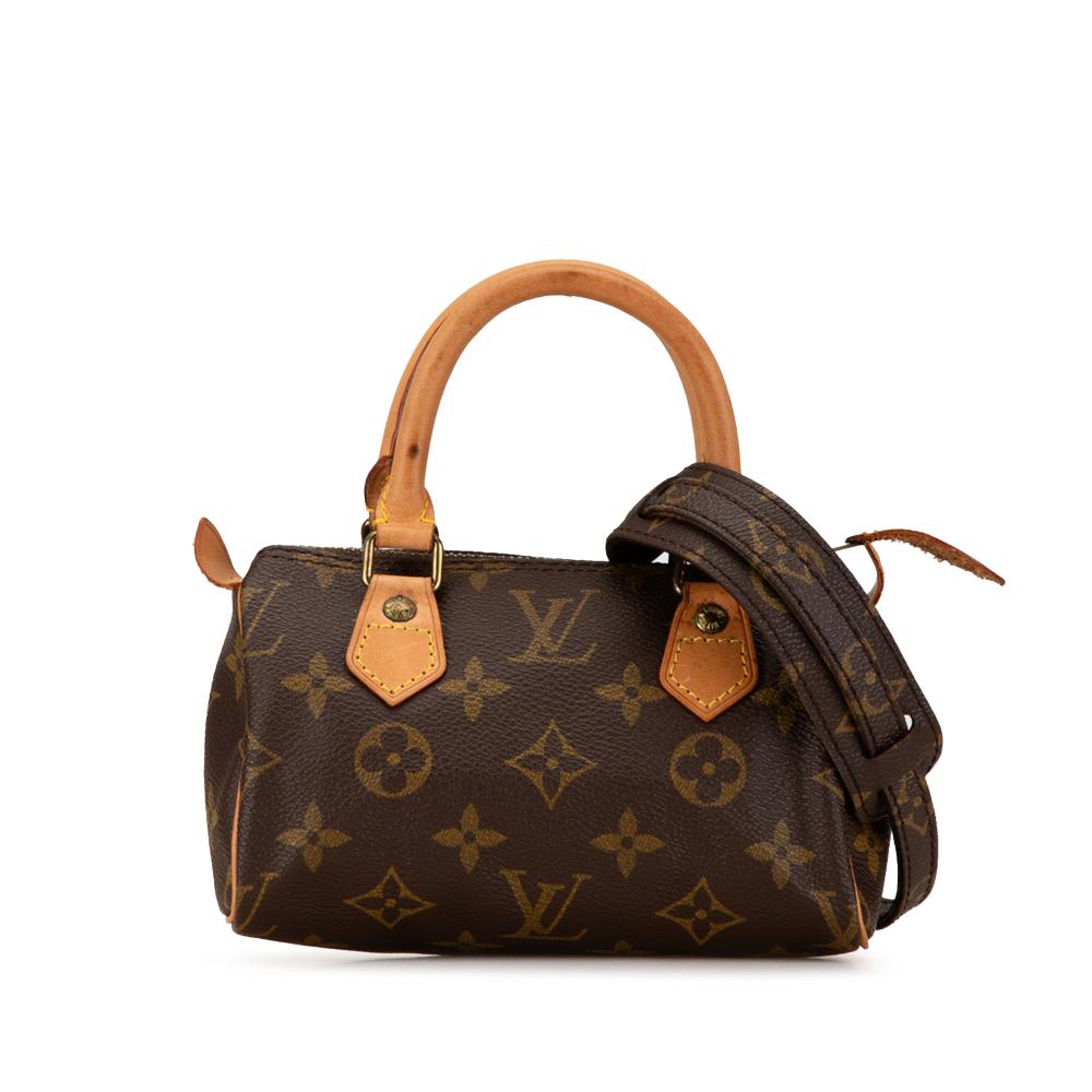 Louis Vuitton B Louis Vuitton Brown Monogram Canvas Canvas Monogram Nano Speedy Bandouliere France