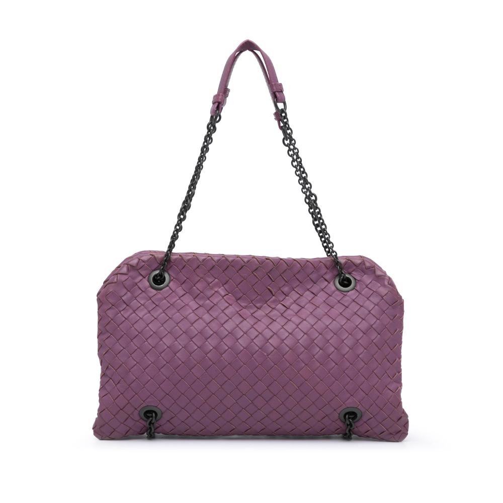 Bottega Veneta B Bottega Veneta Purple Nappa Leather Leather Nappa Intrecciato Duo Shoulder Bag Italy