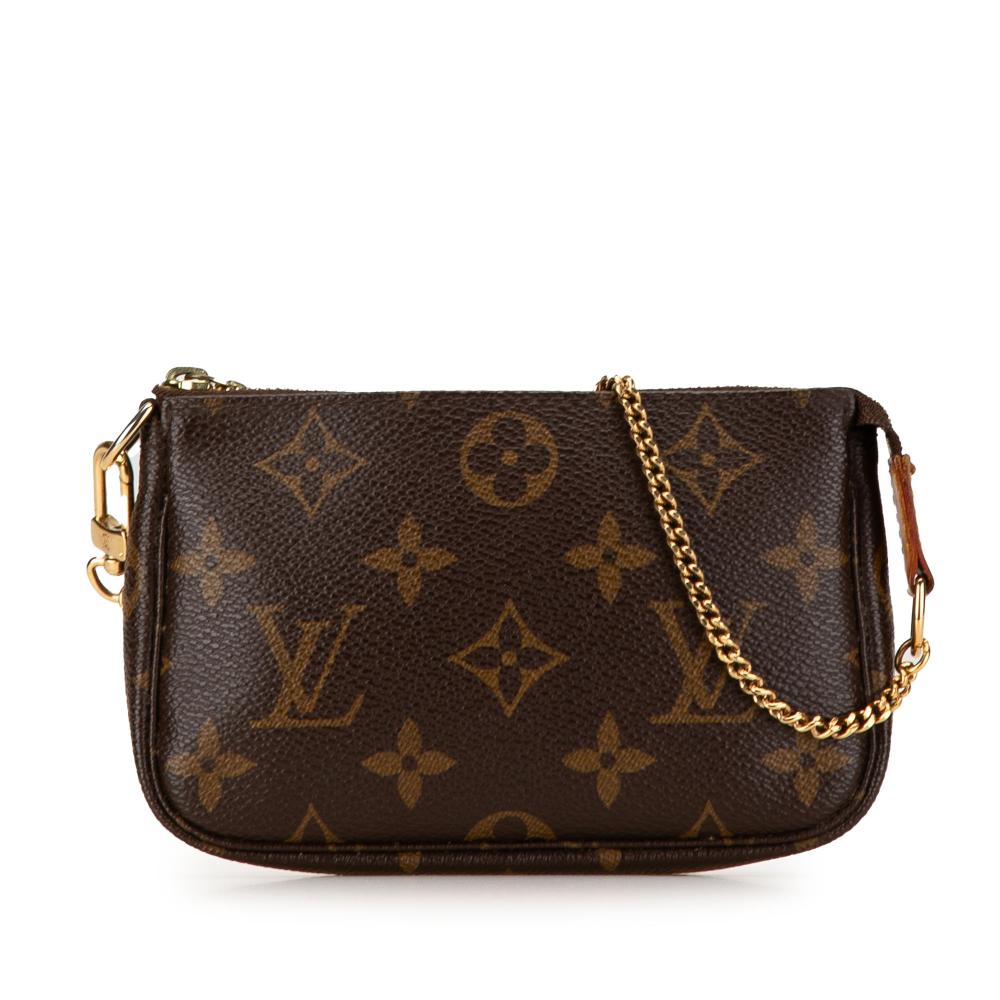 Louis Vuitton B Louis Vuitton Brown Monogram Canvas Canvas Monogram Mini Pochette Accessoires France