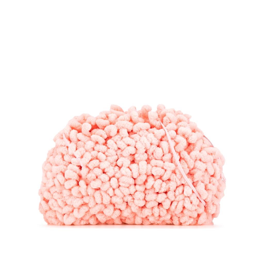 Bottega Veneta AB Bottega Veneta Pink N/a Fabric Chenille The Mini Pouch Italy