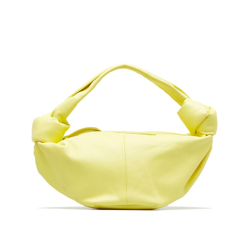 Bottega Veneta AB Bottega Veneta Yellow Lambskin Leather Leather Mini Double Knot Italy