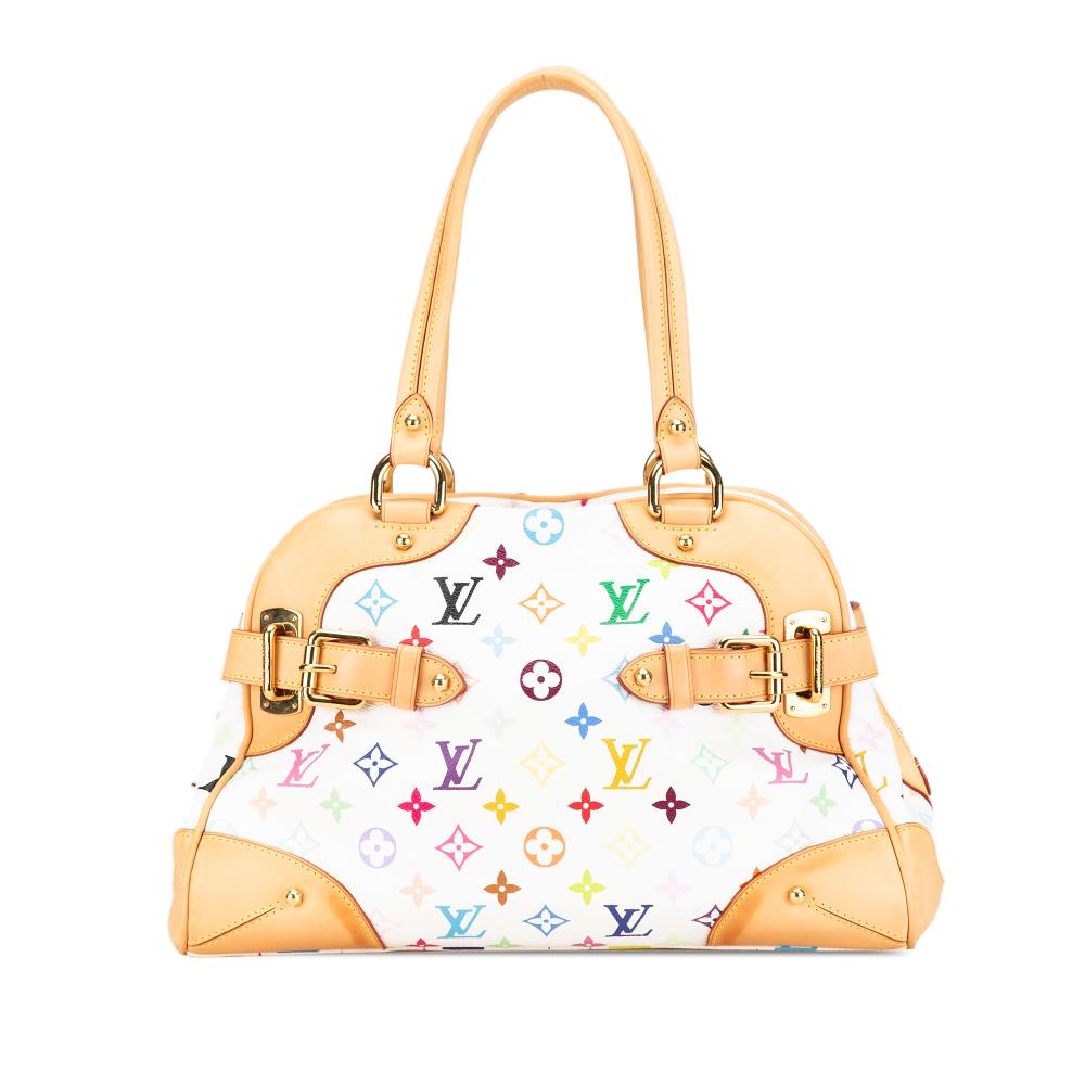 Louis Vuitton AB Louis Vuitton White Monogram Multicolore Canvas Canvas Monogram Multicolore Claudia Italy