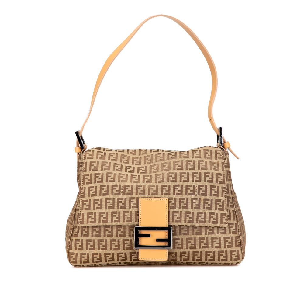 Fendi B Fendi Brown Light Brown Canvas Fabric Zucchino Mamma Forever Italy