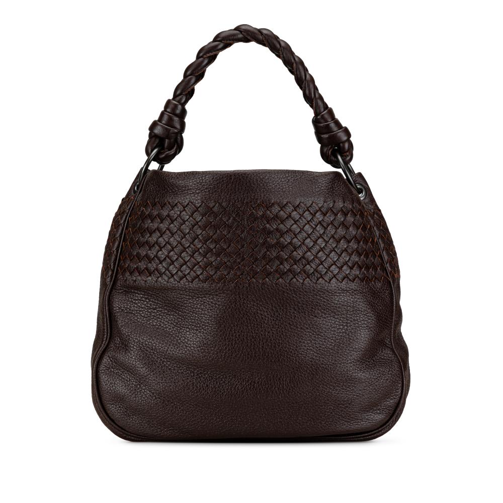 Bottega Veneta B Bottega Veneta Brown Dark Brown Calf Leather Intrecciato Nappa Cervo Shoulder Bag Italy