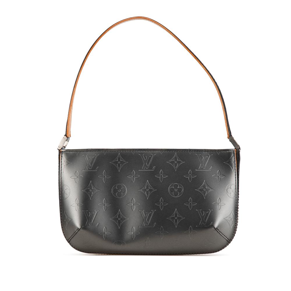 Louis Vuitton B Louis Vuitton Gray Dark Gray Calf Leather Monogram Mat Fowler France