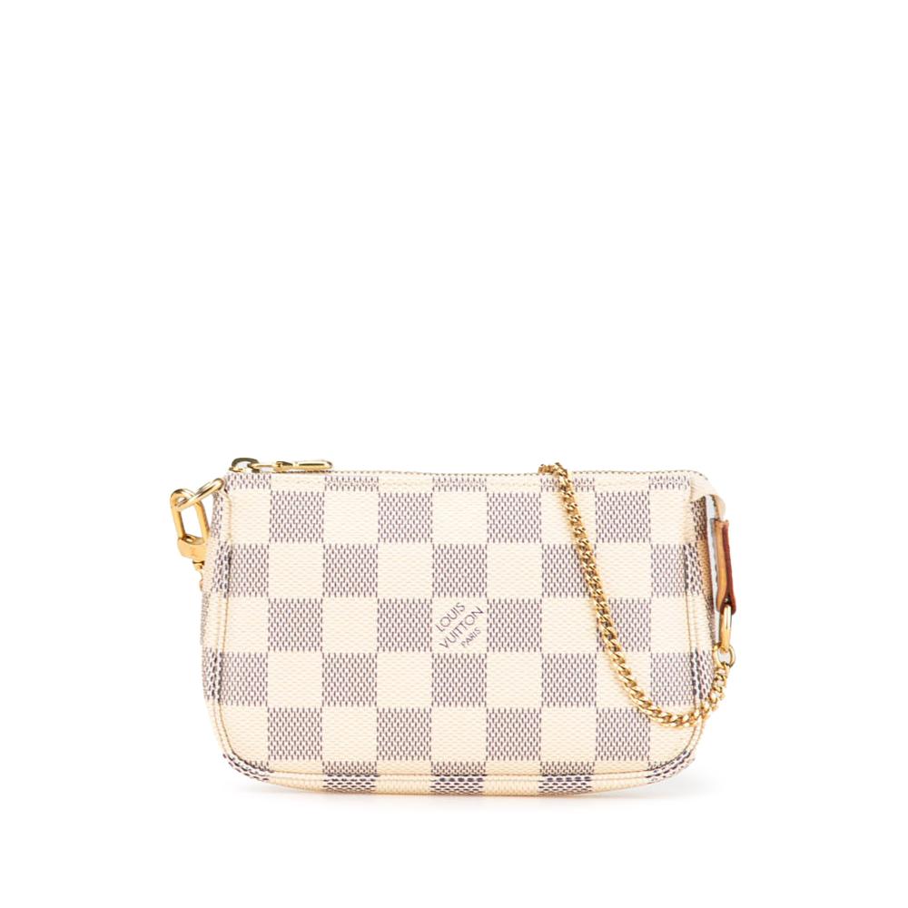 Louis Vuitton B Louis Vuitton White Damier Canvas Canvas Damier Azur Mini Pochette Accessoires France