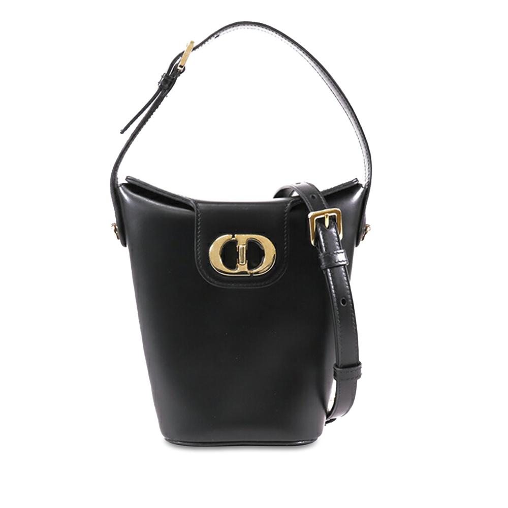 Christian Dior AB Dior Black Calf Leather Mini skin 30 Montaigne Amber Bucket Bag Italy